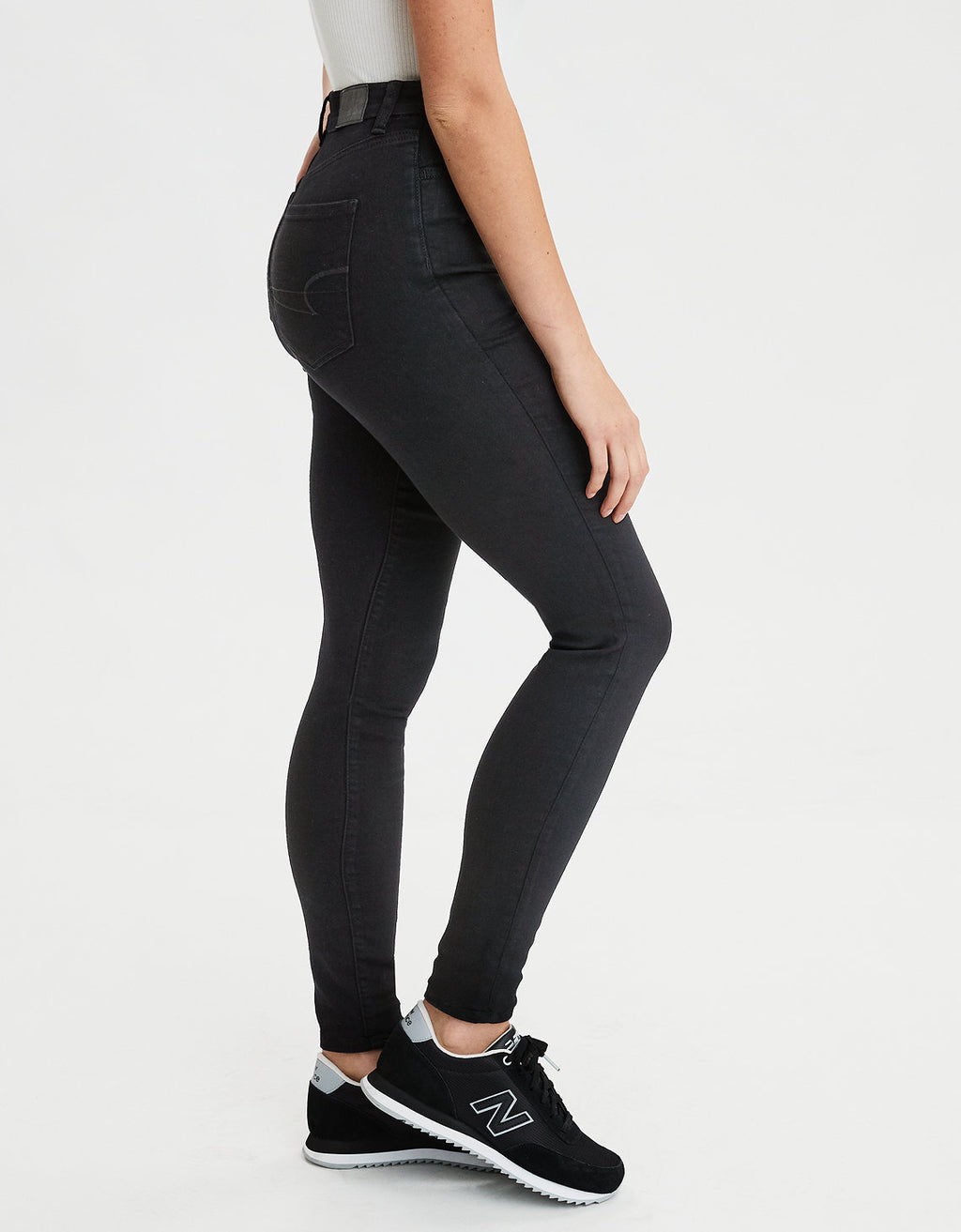 Jegging de tiro alto Ae Ne(x)t Level Curvy - Negro 3439_2319_073_os