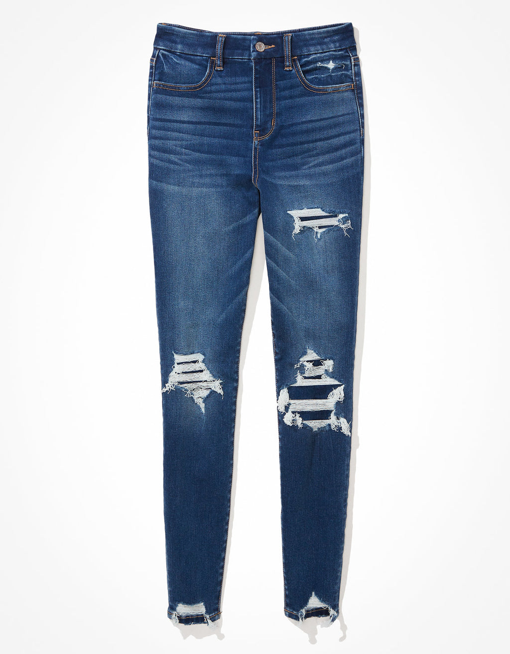 Jegging Tiro Alto con Rotos Ae - Azul 3439_4105_911_f