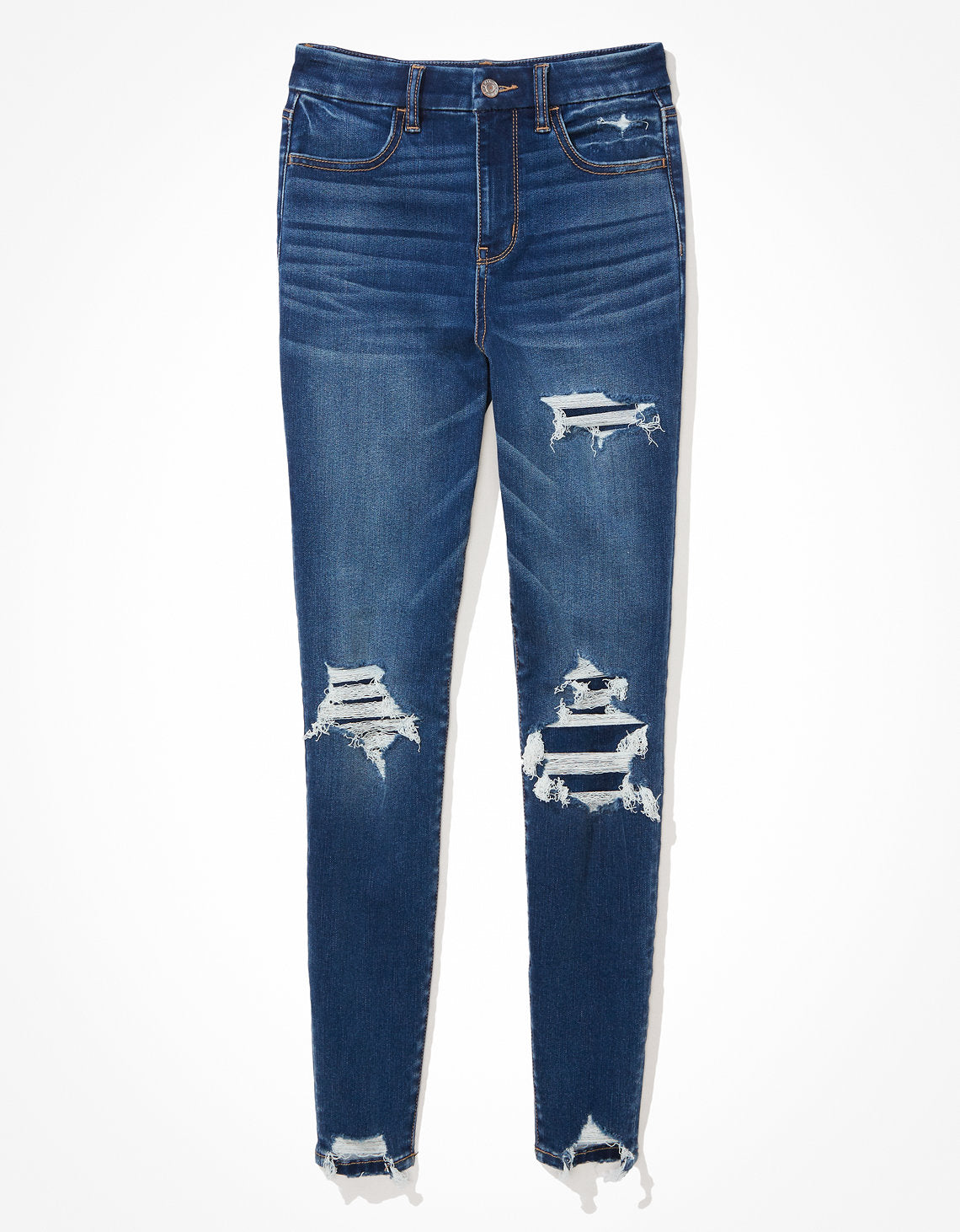 Jegging Tiro Alto con Rotos Ae - Azul 3439_4105_911_f