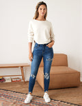 Jegging Tiro Alto con Rotos Ae - Azul 3439_4105_911_of