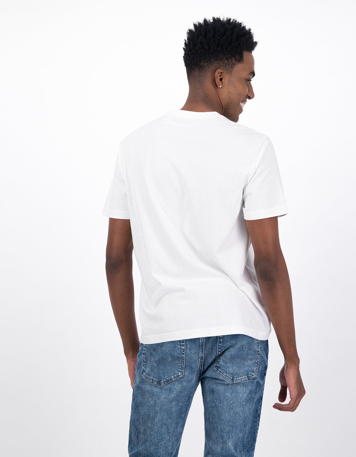 Camiseta cuello Henley manga corta Hombre AE - Blanco 4165_1740_100_ob