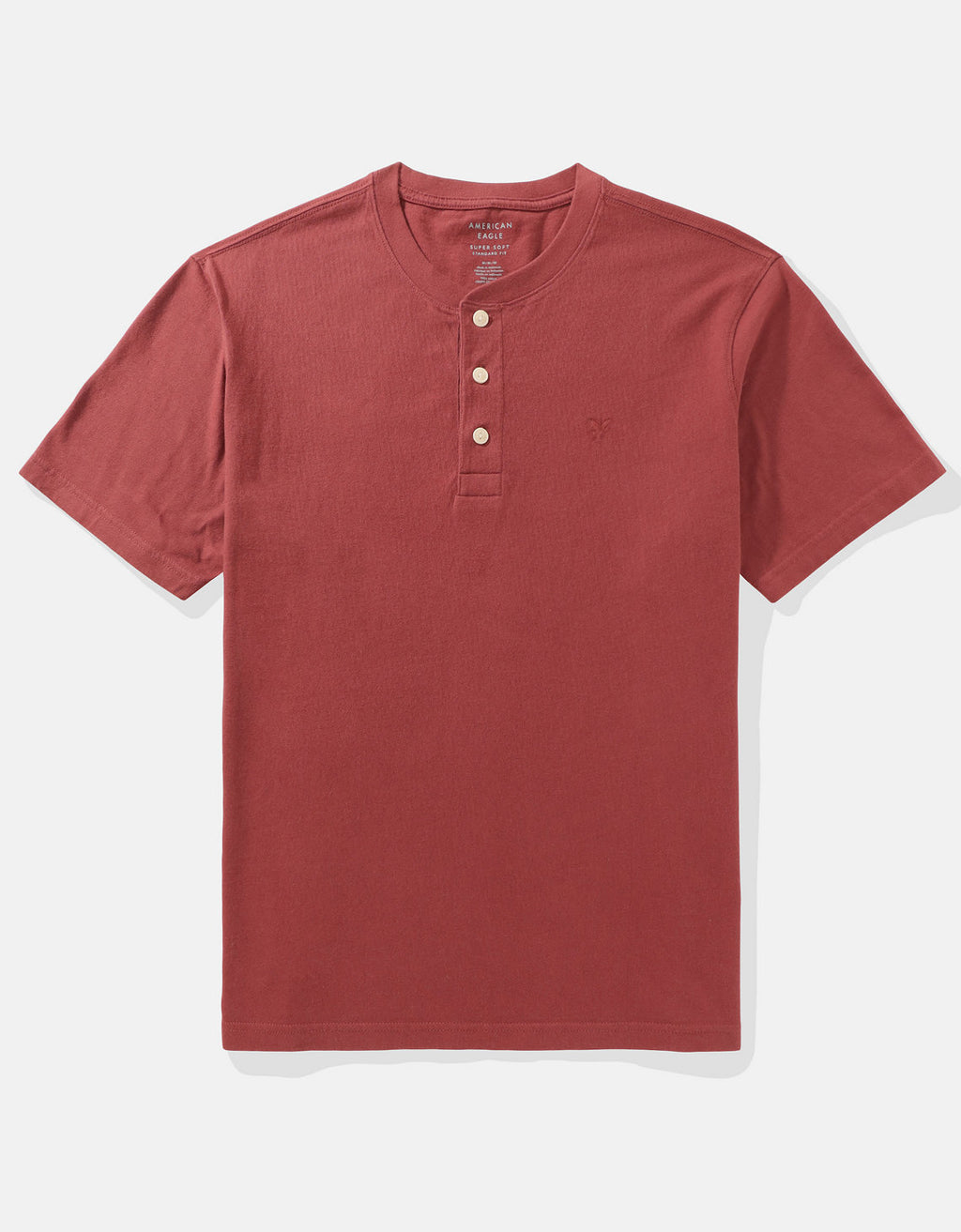 Camiseta cuello Henley manga corta Hombre AE - Café 4165_1740_244_f