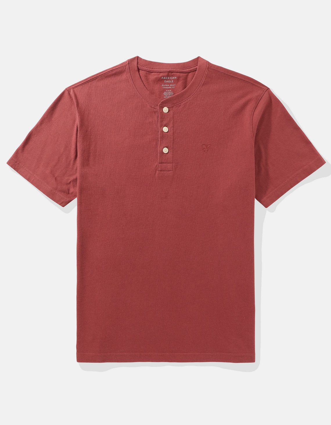Camiseta cuello Henley manga corta Hombre AE - Café 4165_1740_244_f