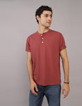 Camiseta cuello Henley manga corta Hombre AE - Café 4165_1740_244_of