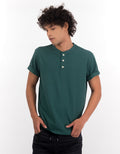 Camiseta cuello Henley manga corta Hombre AE - Verde 4165_1740_300_of