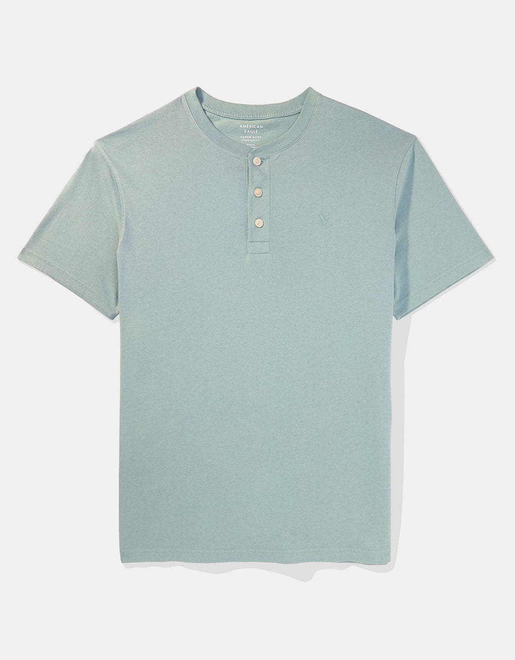 Camiseta cuello Henley manga corta Hombre AE - Verde 4165_1740_308_f