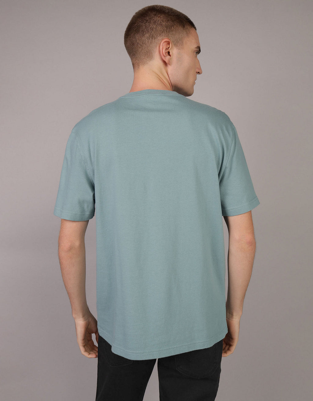 Camiseta cuello Henley manga corta Hombre AE - Azul 4165_1740_393_ob