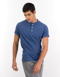Camiseta cuello Henley manga corta Hombre AE - Azul 4165_1740_408_of