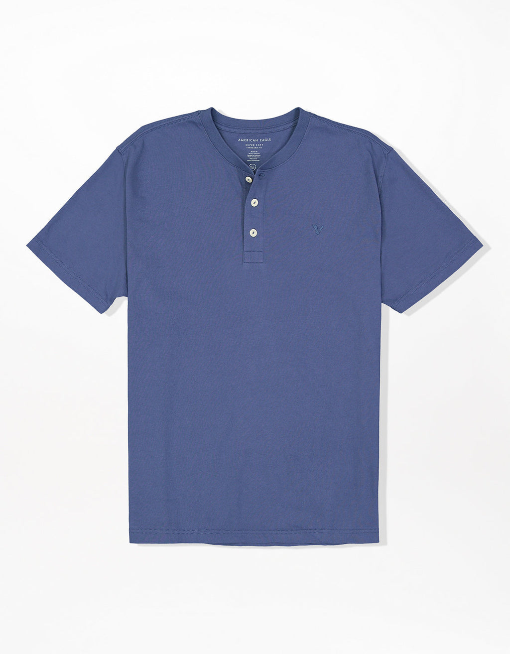 Camiseta cuello Henley manga corta Hombre AE - Azul 4165_1740_417_f