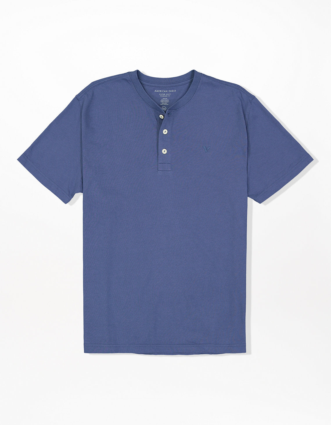 Camiseta cuello Henley manga corta Hombre AE - Azul 4165_1740_417_f