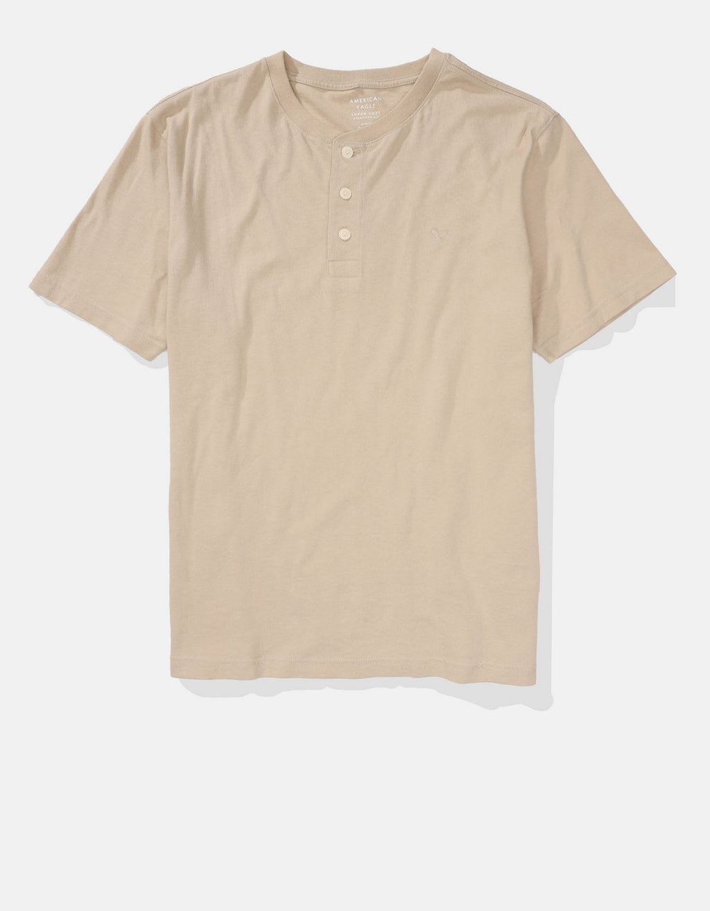 Camiseta cuello Henley manga corta Hombre AE - Beige 4165_1740_676_f