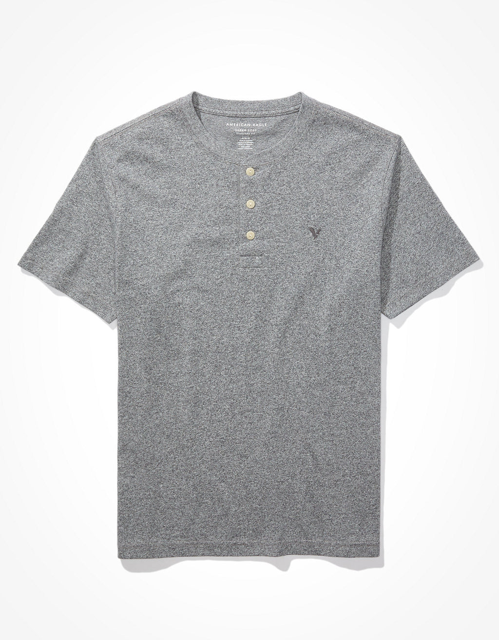 Camiseta de manga corta AE Henley Icon - Gris 4165_1741_006_f