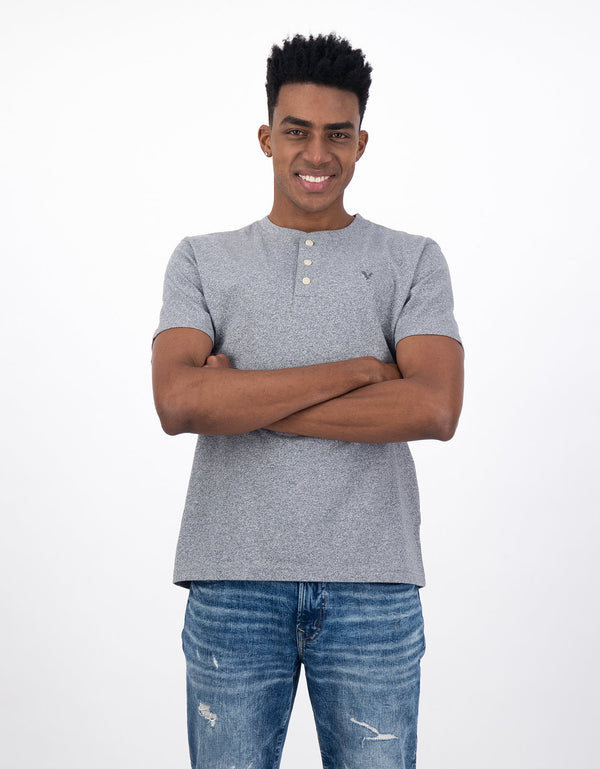 Camiseta de manga corta AE Henley Icon - Gris
