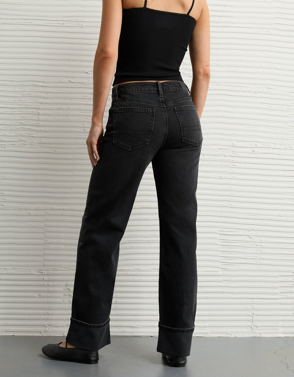 Jean Stovepipe Tiro Alto Ae - Negro 4435_5807_045_ob