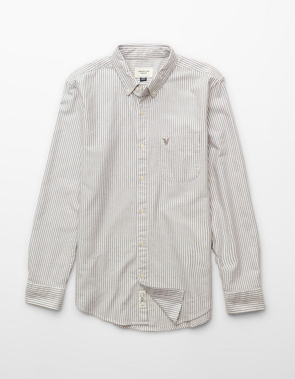Camisa Oxford Slim Fit Ae - Negro