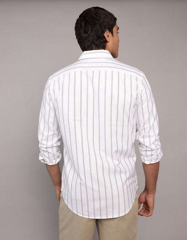 Camisa Oxford Slim Fit Ae - Caqui