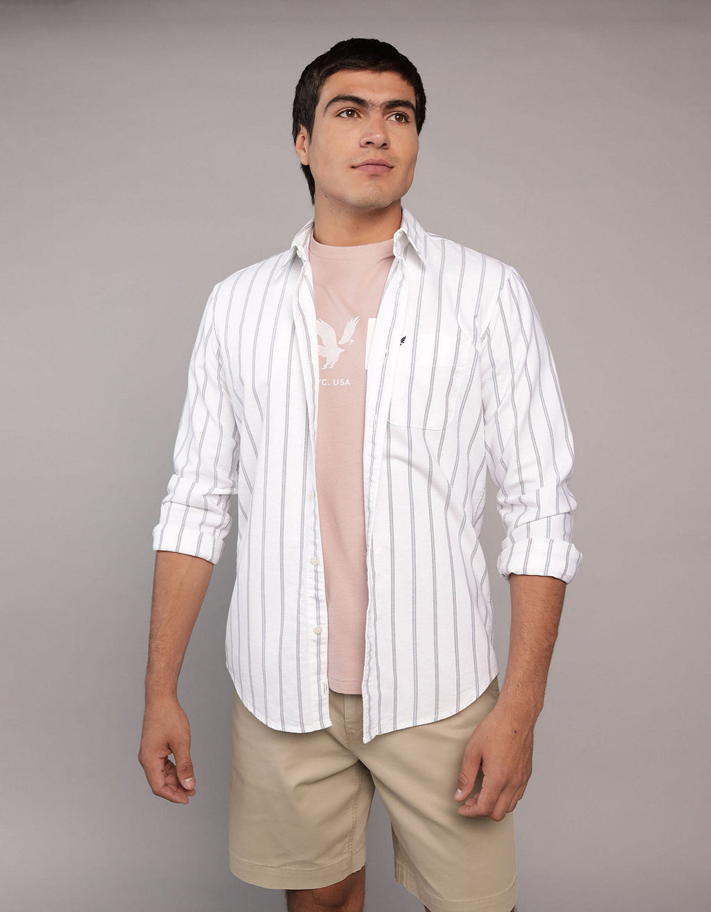 Camisa Oxford Slim Fit Ae - Caqui 5153_2830_209_of