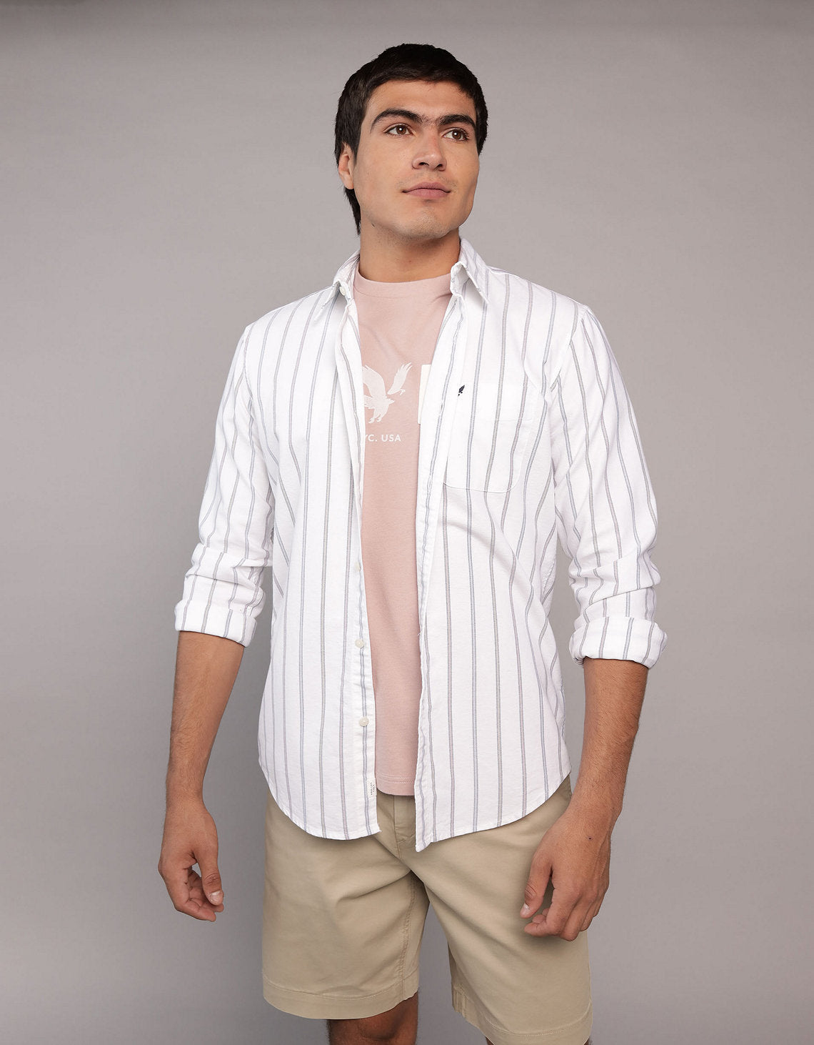 Camisa Oxford Slim Fit Ae - Caqui 5153_2830_209_of