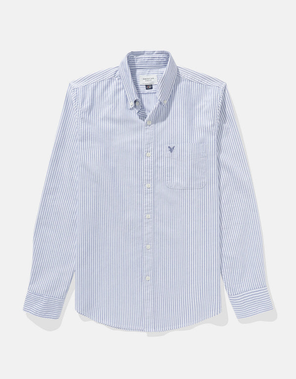 Camisa Oxford Slim Fit Ae - Azul