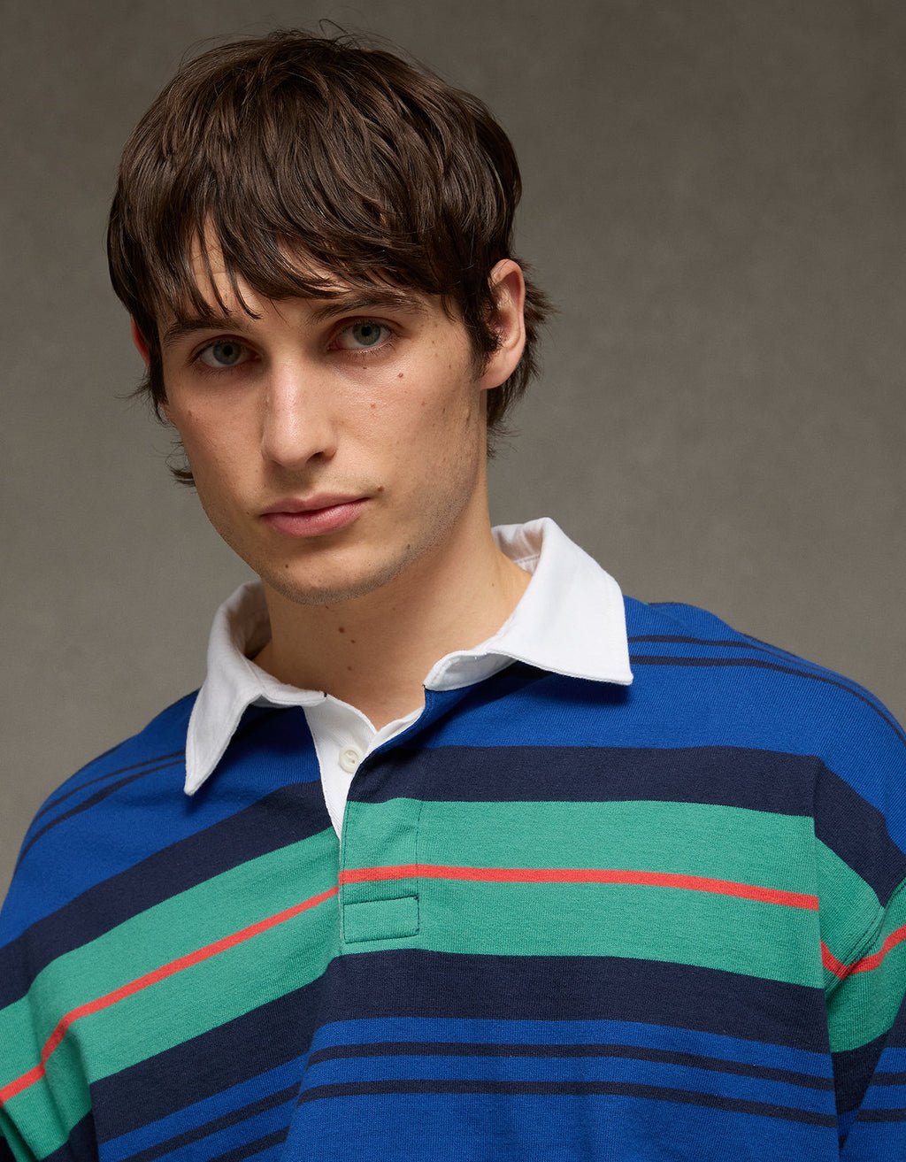 Camiseta Tipo Polo Manga Larga Boxy Ae - Azul 5171_4986_400_d2