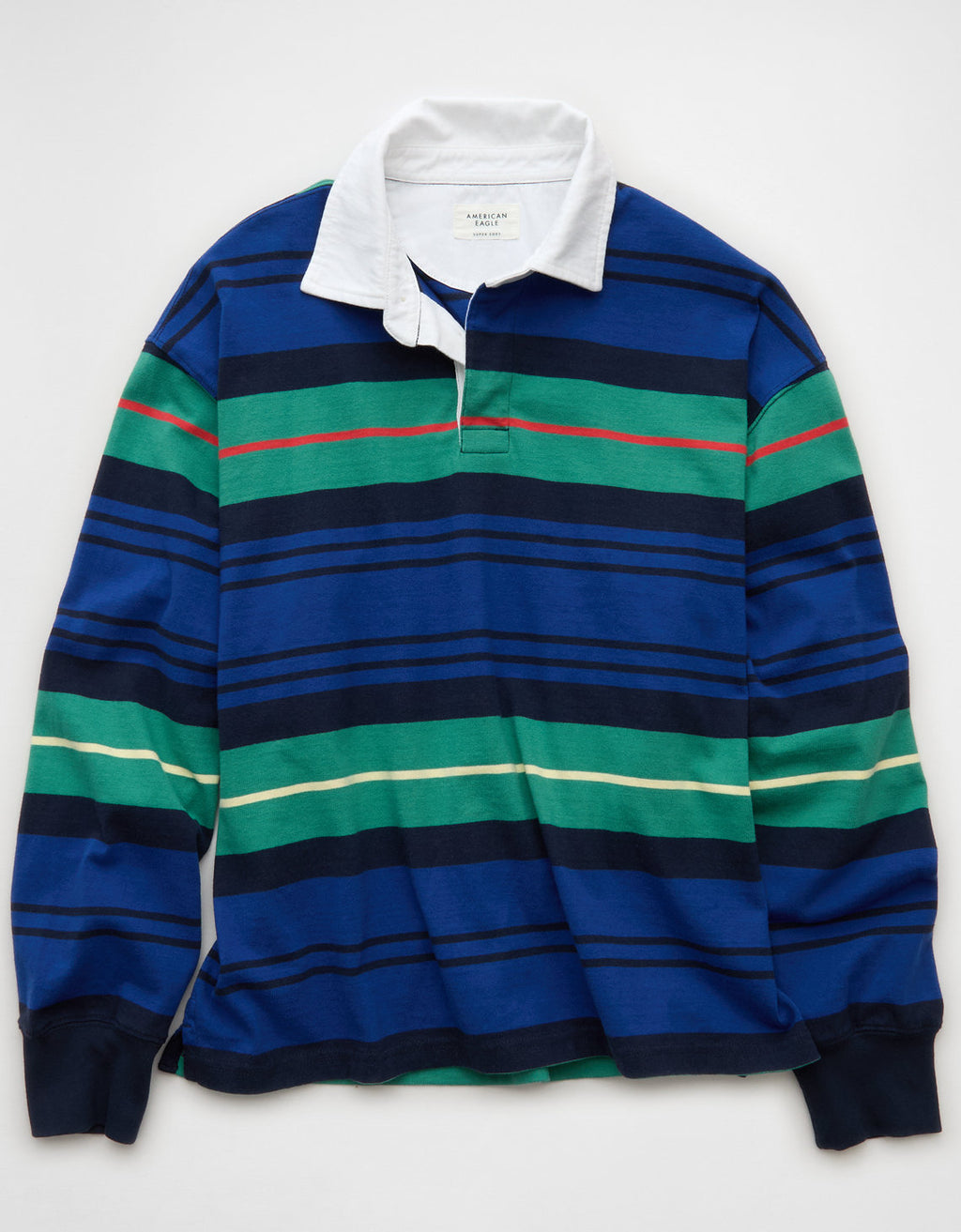 Camiseta Tipo Polo Manga Larga Boxy Ae - Azul 5171_4986_400_f