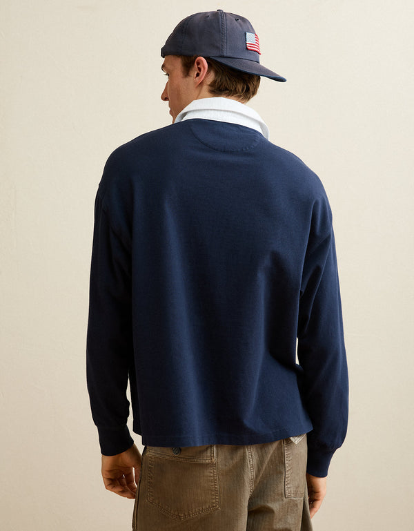 Camiseta de rugby de ajuste cuadrado - Azul