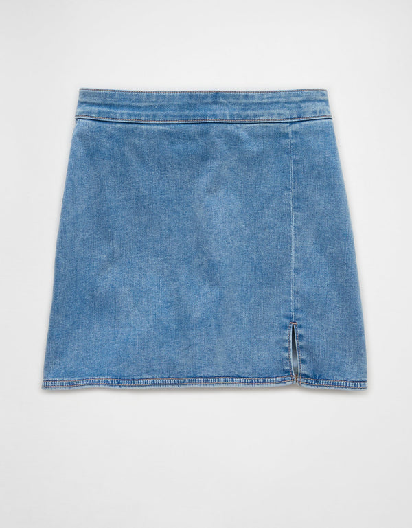 Falda AE en denim de tiro alto para mujer - Generico