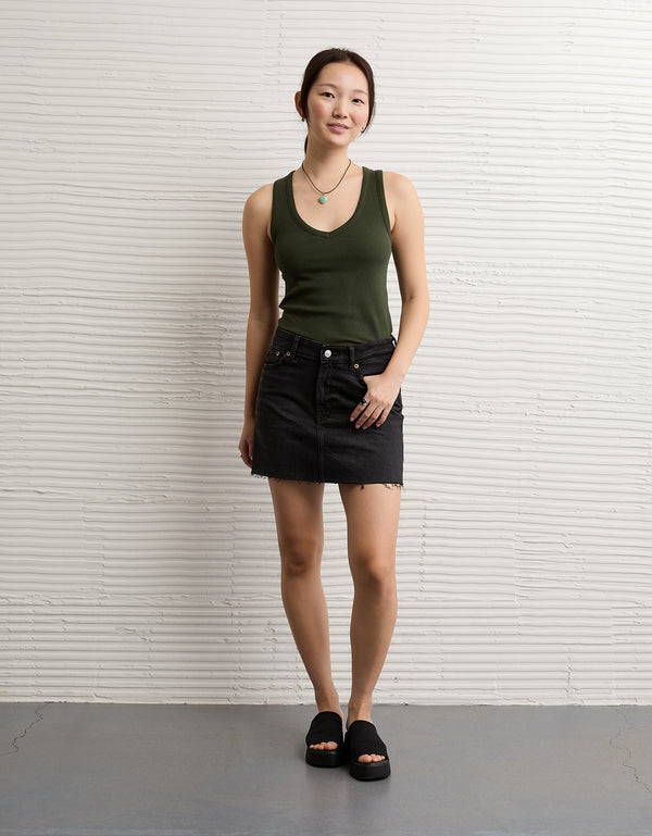 Falda mini de tiro alto Ae - Negro